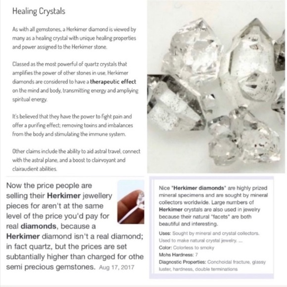 Crystal moon necklace . Boho Genuine herkimer diamond quartz crecent moon charm - Picture 7 of 14